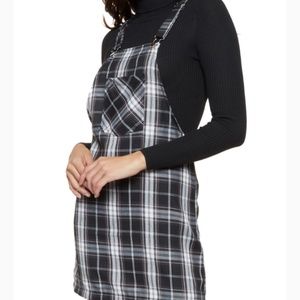 Plaid Overall Dress
